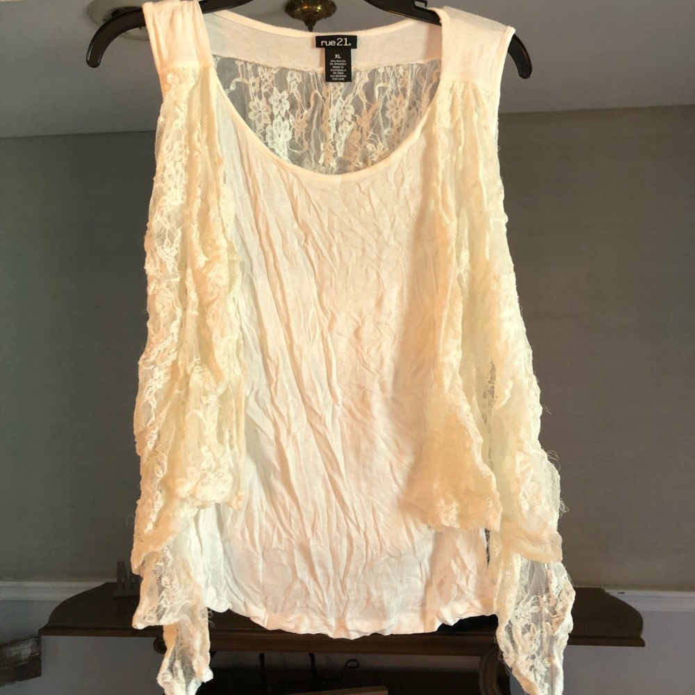 White tank top with lace